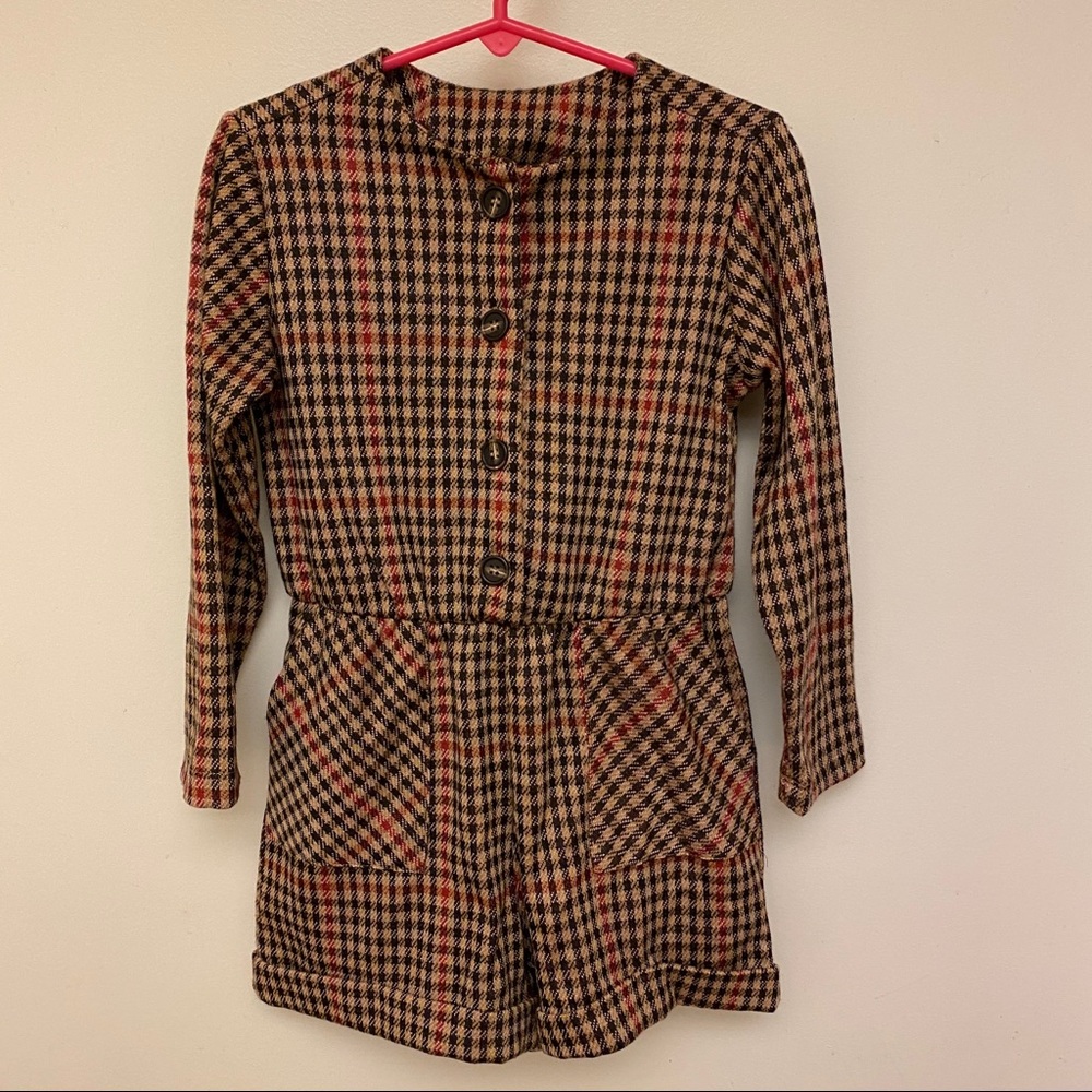 Zara plaid long sleeve romper.
